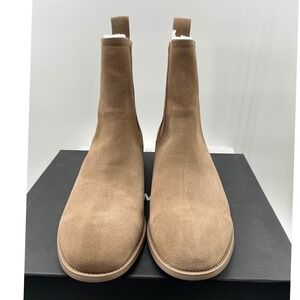 Saint Morta Mens Tan Suede Chelsea Boots Size 45 US 11 Brown Embossed Logo